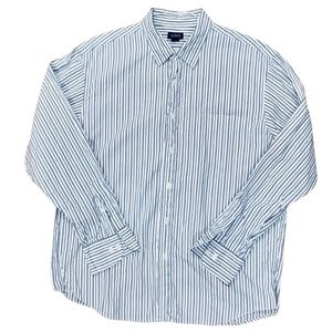 J. Crew Casual Blue/White Striped Button Down
